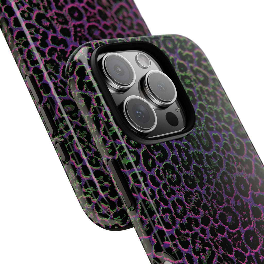 Colorful Leopard Tough Phone Case for iPhone, Galaxy, or Google Pixel