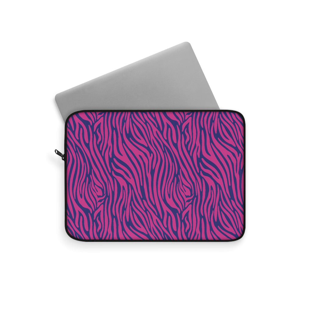 Zebra Print Pink Blue Laptop Sleeve