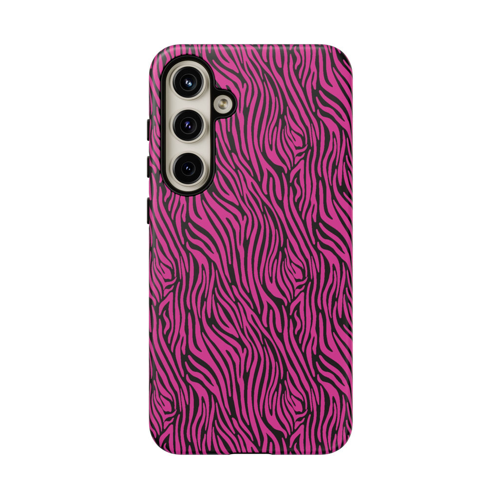 Pink Zebra Tough Phone Case for iPhone, Galaxy, or Google Pixel