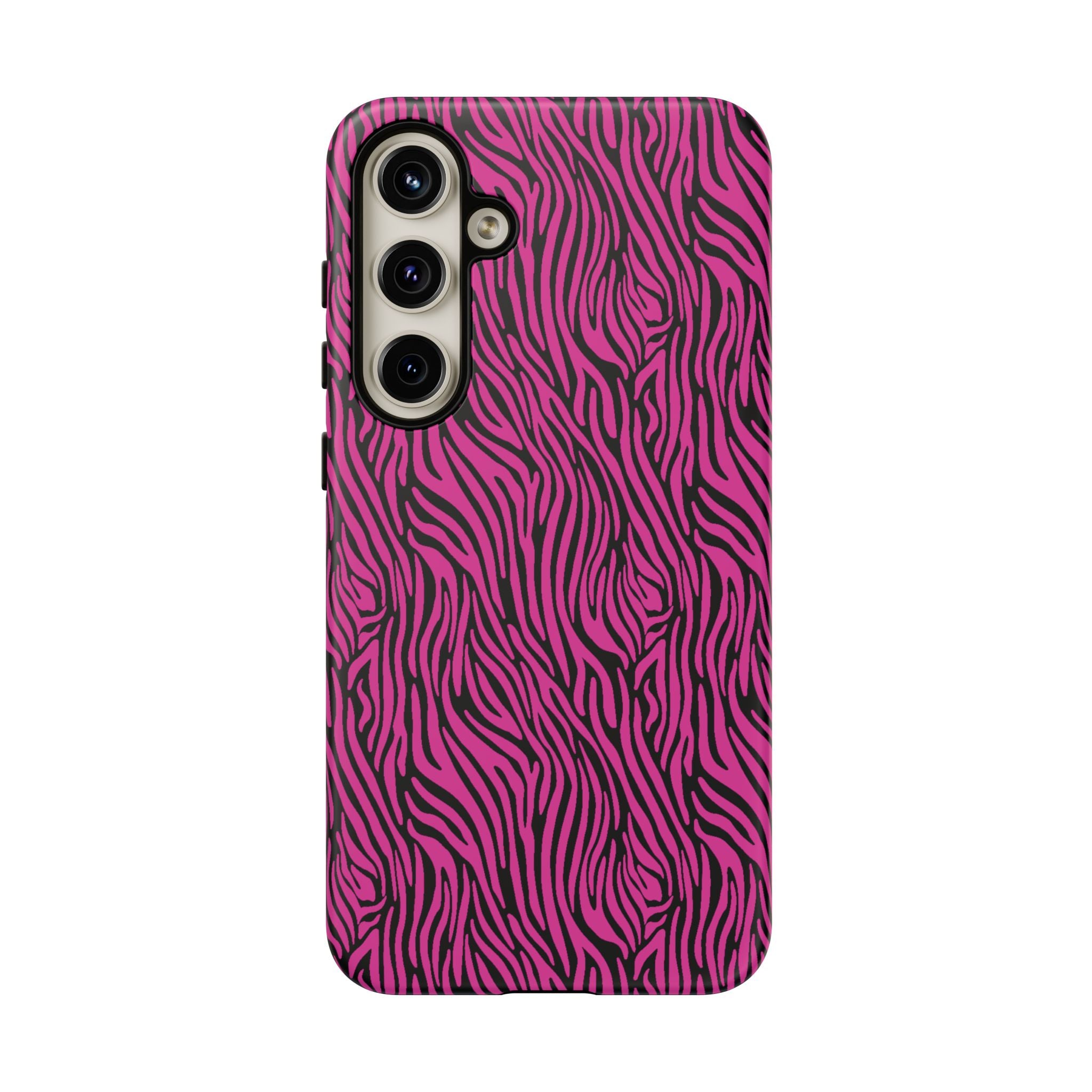 Pink Zebra Tough Phone Case for iPhone, Galaxy, or Google Pixel