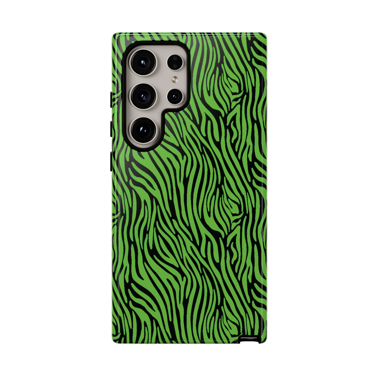 Neon Green Zebra Tough Phone Case iPhone, Galaxy, or Google Pixel