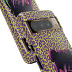 Purple Neon Lime Leopard Kz Tough Case for iPhone, Galaxy, or Google Pixel