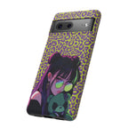 Purple Neon Lime Leopard Kz Tough Case for iPhone, Galaxy, or Google Pixel