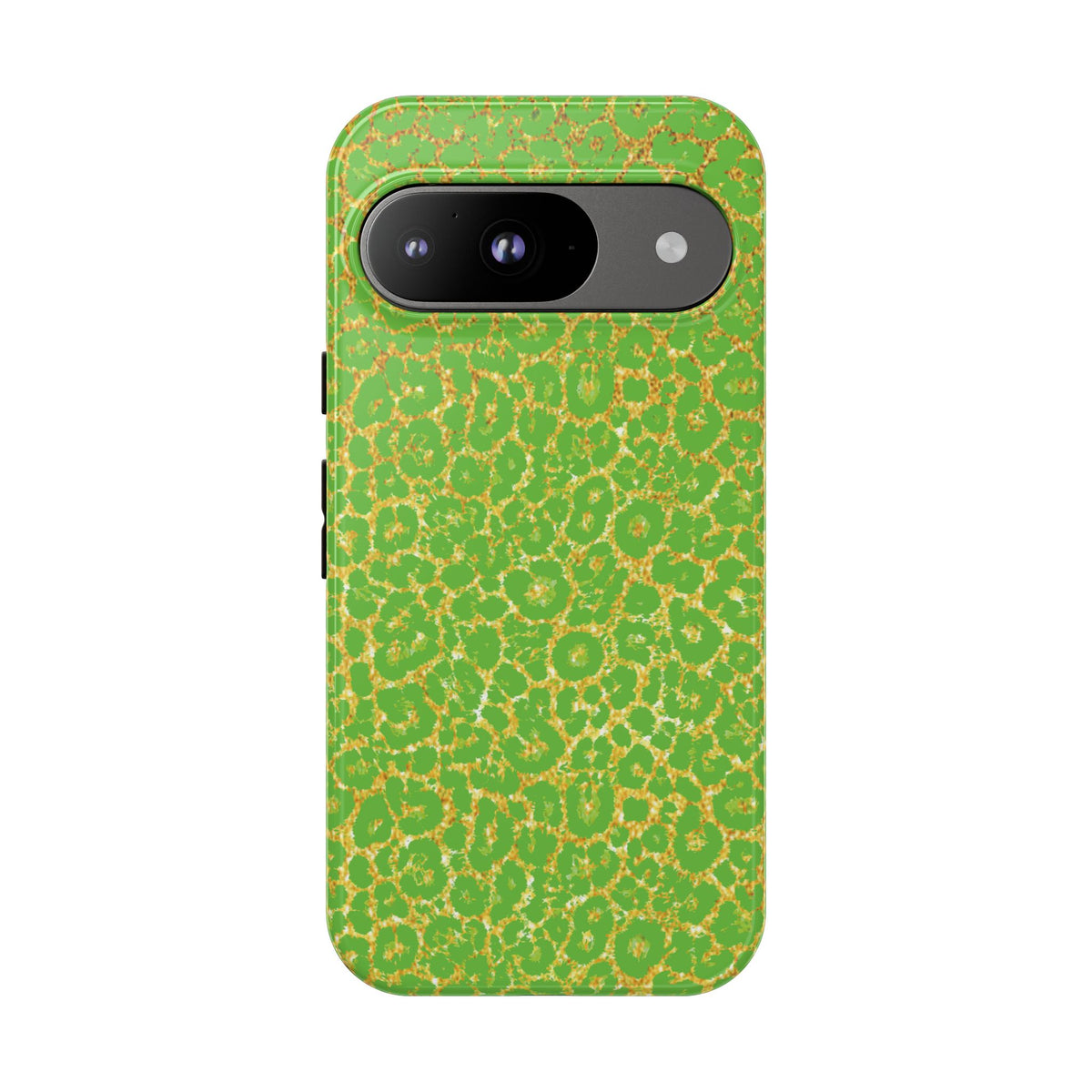 Neon Green Gold Leopard Tough Phone Case iPhone, Galaxy, or Google Pixel