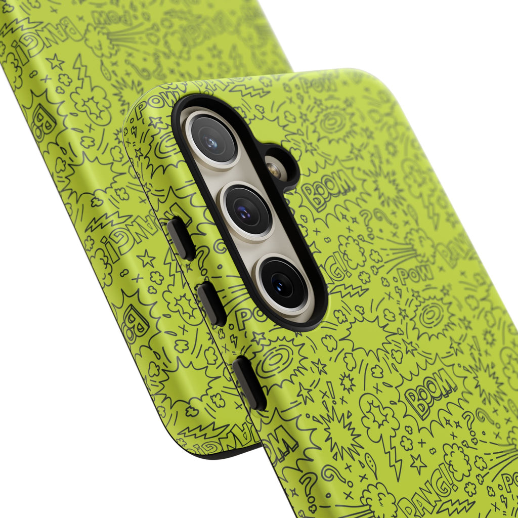 Neon Lime Wow Tough Case for iPhone, Galaxy, or Google Pixel