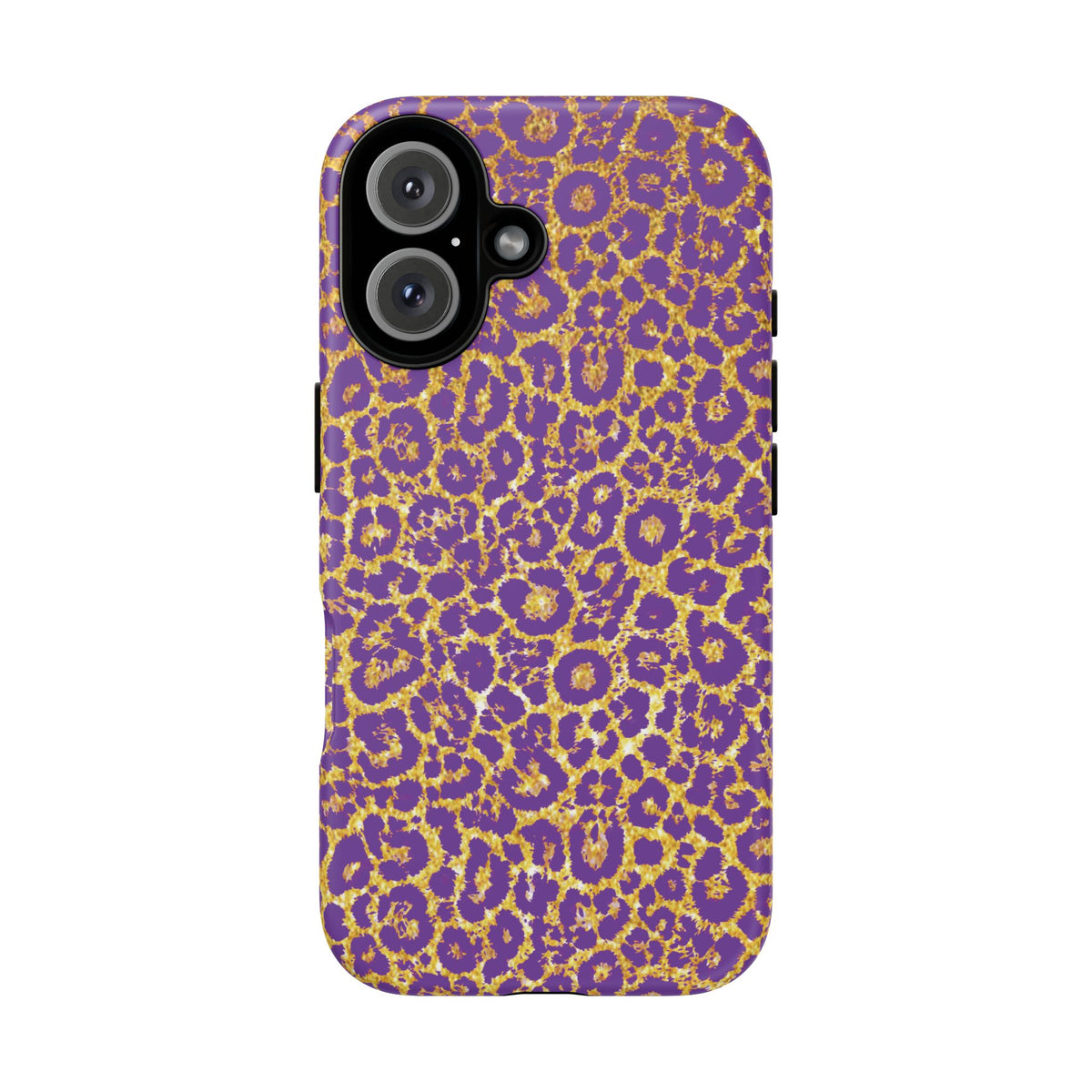 Purple Gold Leopard Tough Phone Case for iPhone, Galaxy, or Google Pixel
