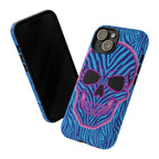 Neon Zebra Skull Tough Phone Case for iPhone, Galaxy, or Google Pixel