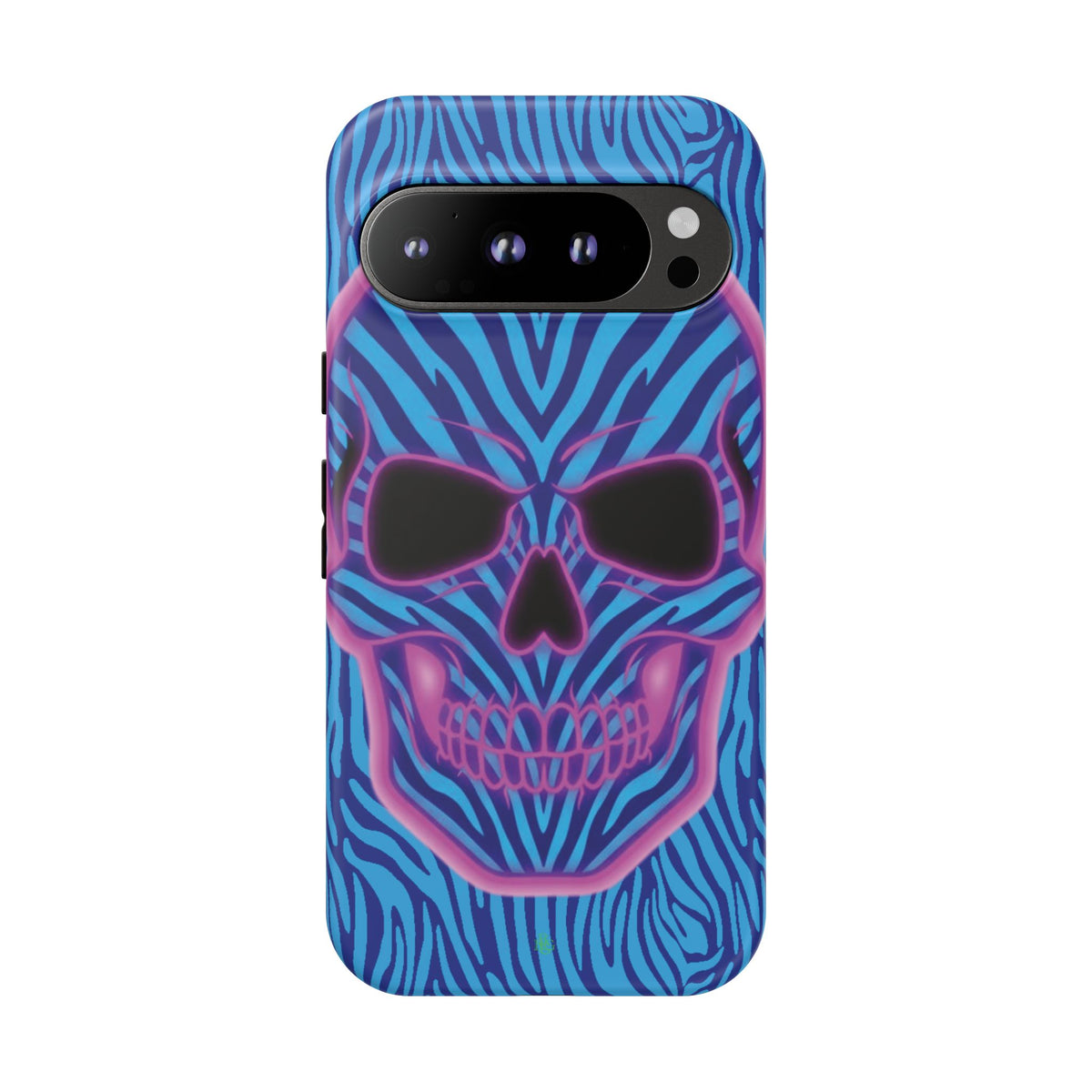 Neon Zebra Skull Tough Phone Case for iPhone, Galaxy, or Google Pixel