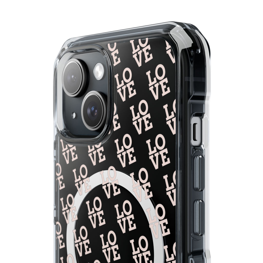 LOVE Magnetic iPhone 14, 15, 16 Series Clear Impact Cases