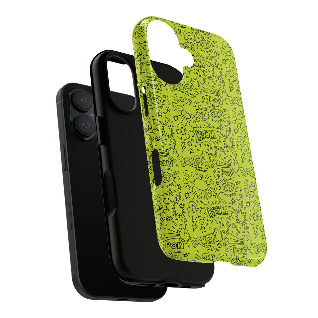 Neon Lime Wow Tough Case for iPhone, Galaxy, or Google Pixel