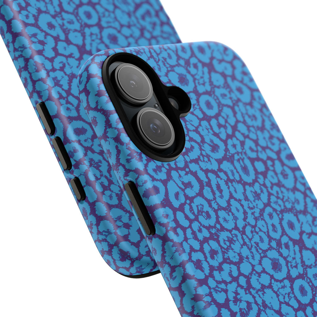 Blue Purple Leopard Tough Phone Case iPhone, Galaxy, or Google Pixel