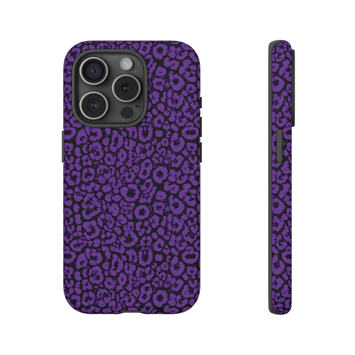 Purple Leopard Tough Case for iPhone, Galaxy or Google Pixel