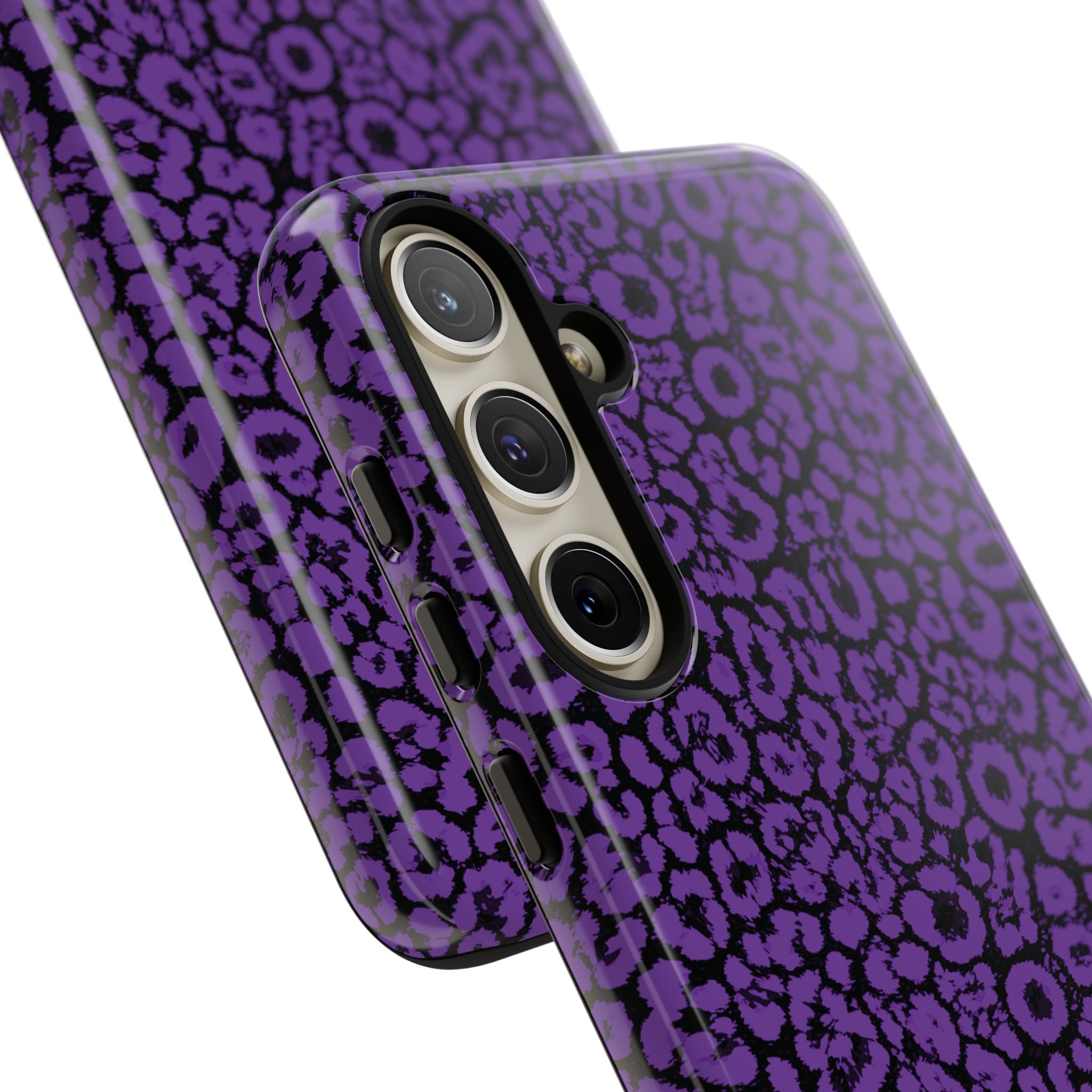 Purple Leopard Tough Case for iPhone, Galaxy or Google Pixel