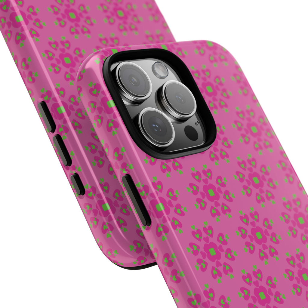 Floresta Heart Pink Tough Phone Case iPhone, Galaxy, or Google Pixel