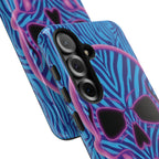 Neon Zebra Skull Tough Phone Case for iPhone, Galaxy, or Google Pixel