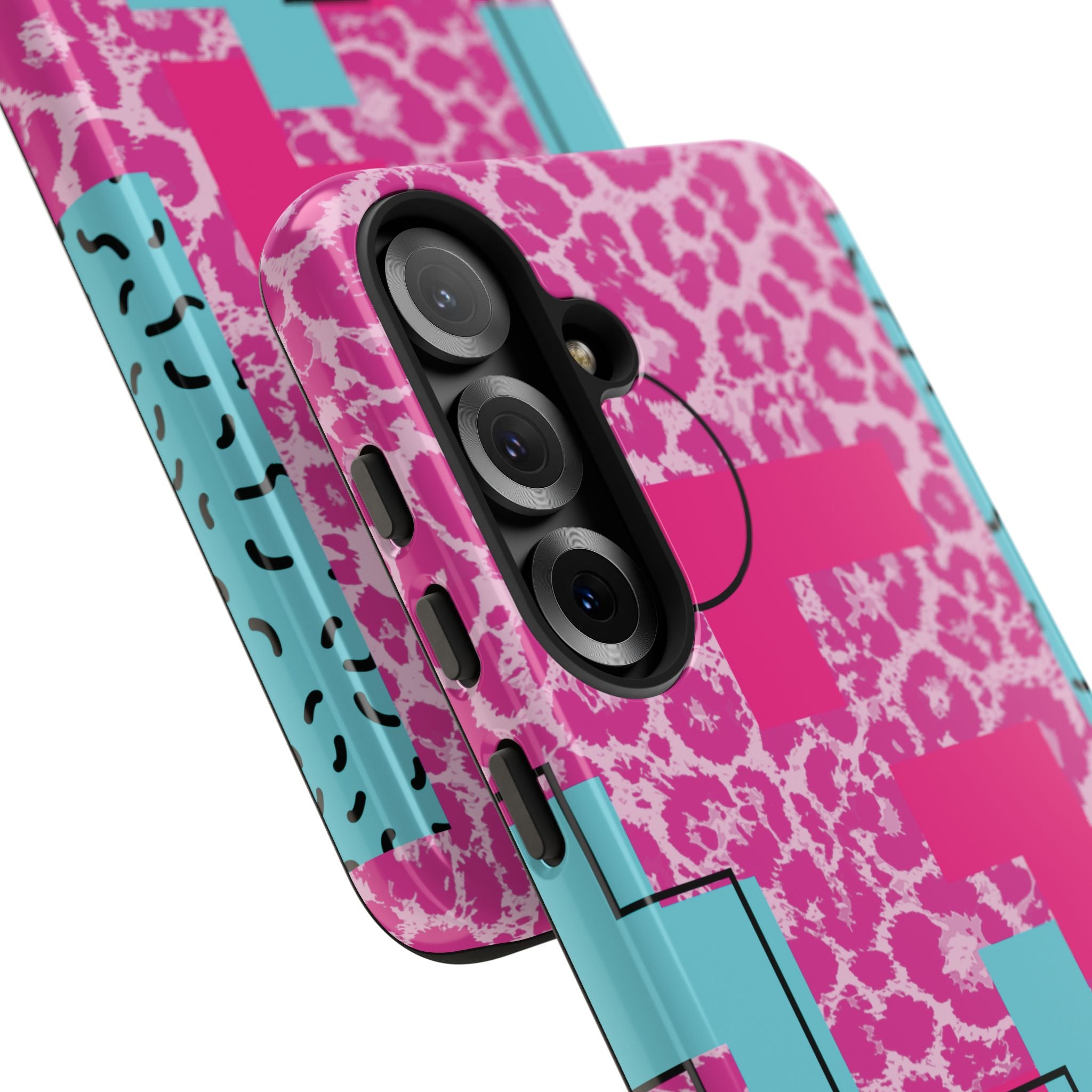 Retro Love Pink Leopard RG Tough Phone Case for iPhone, Galaxy, or Google Pixel