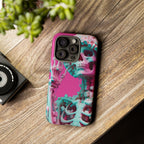 Neon Pink Skeleton Tough Phone Case for iPhone, Galaxy and Google Pixel