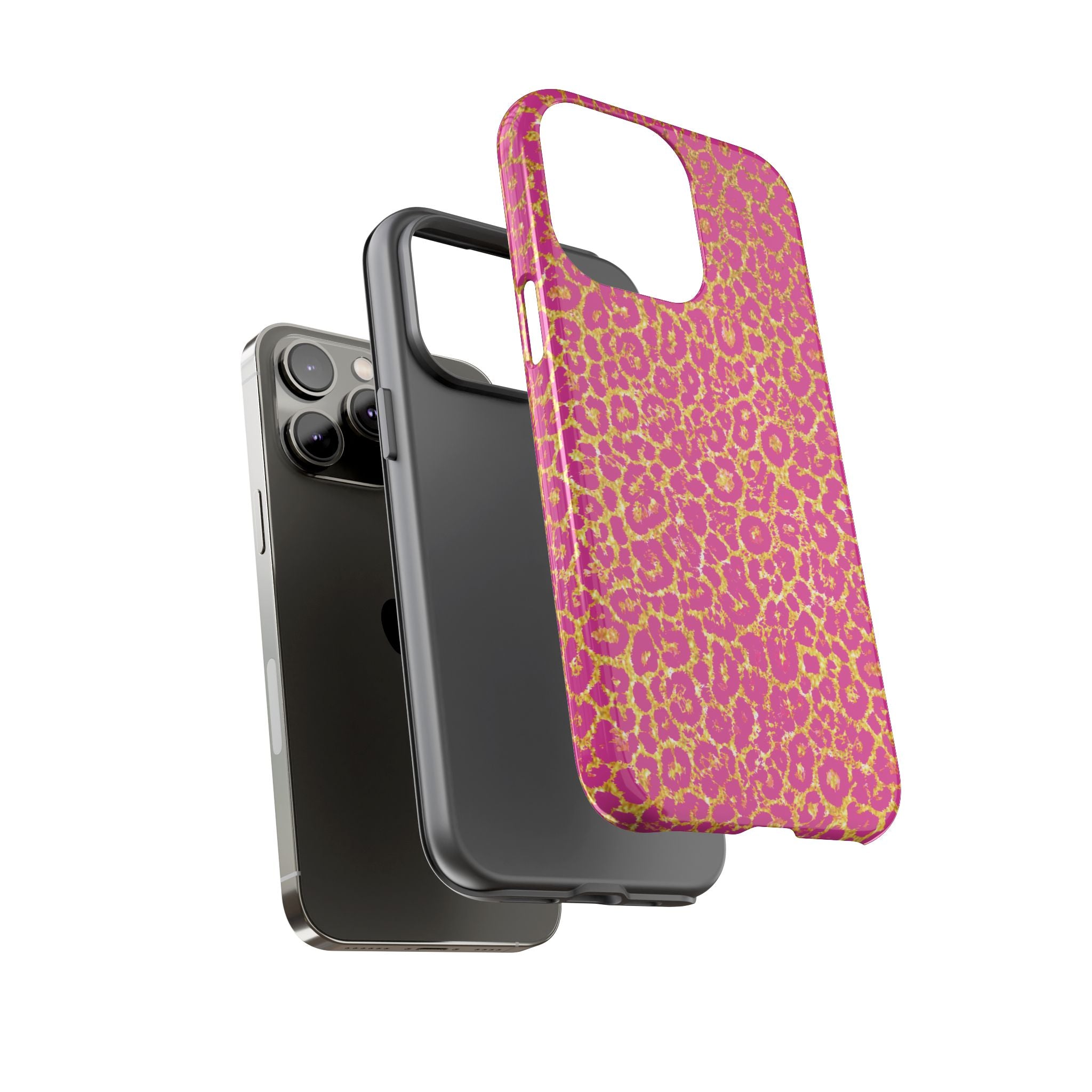 Pink Gold Leopard Tough Case for iPhone, Galaxy, or Google Pixel