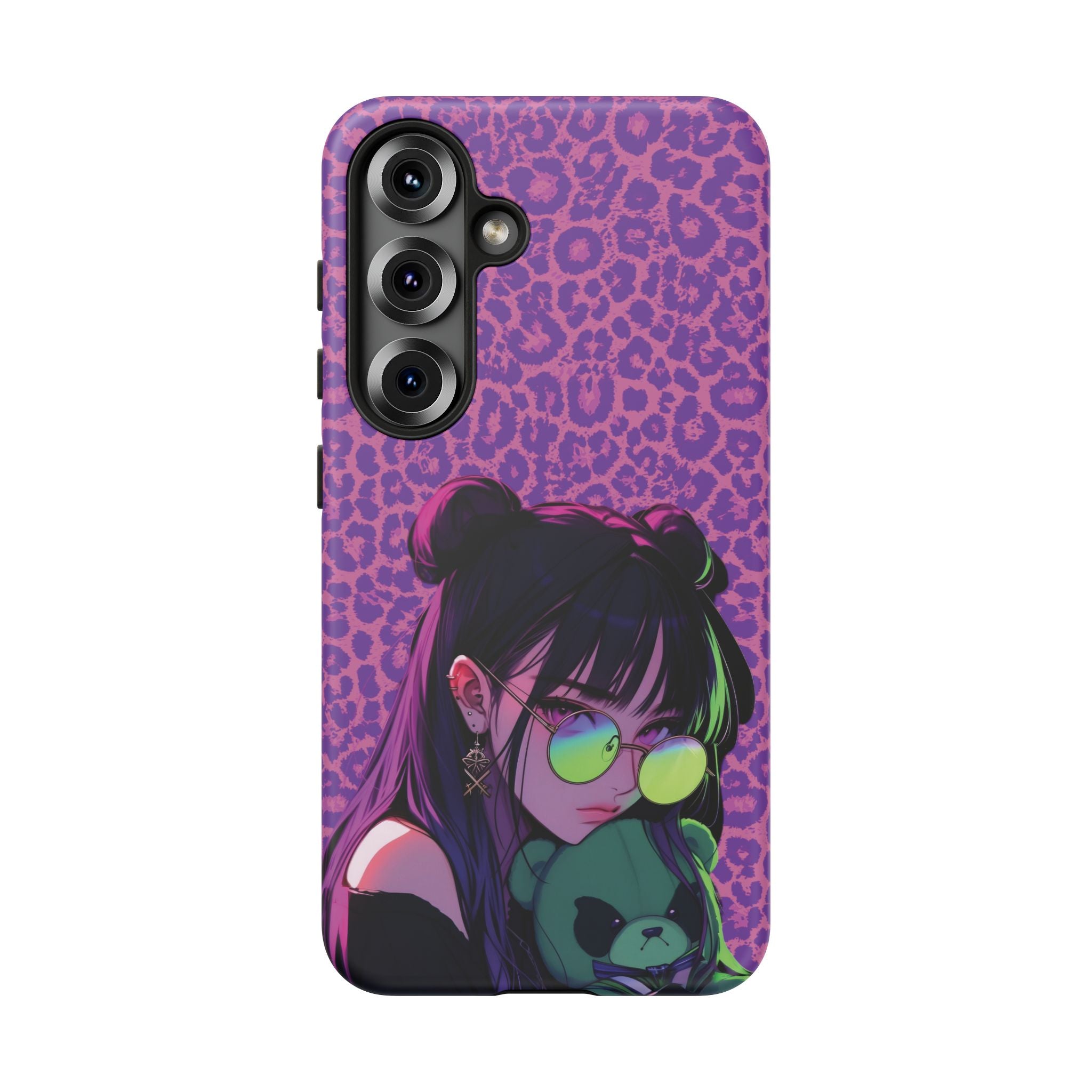 Purple Pink Leopard Kz iPhone, Galaxy and Google Tough Cases