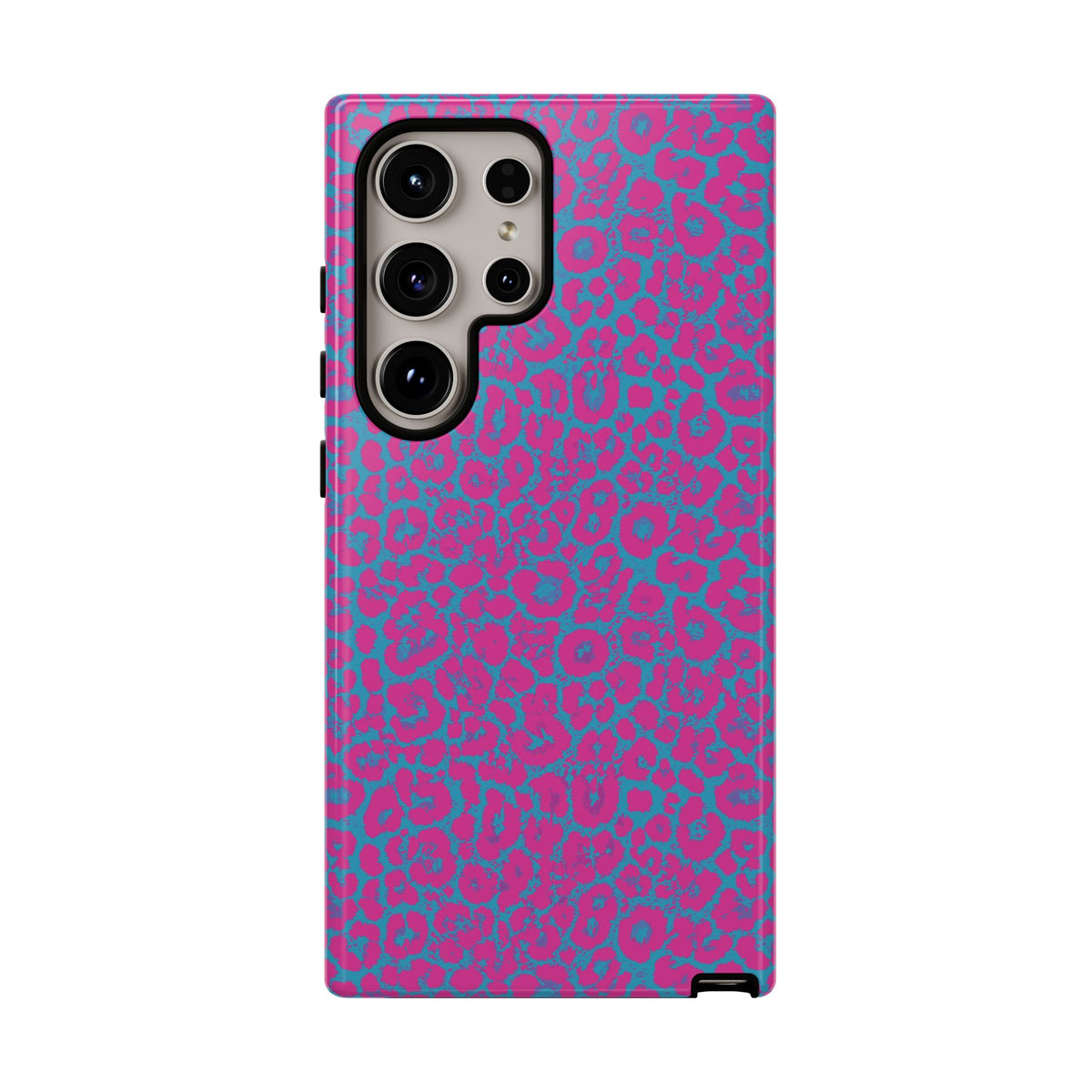 Pink Blue Leopard Tough Phone Case iPhone, Galaxy, or Google Pixel