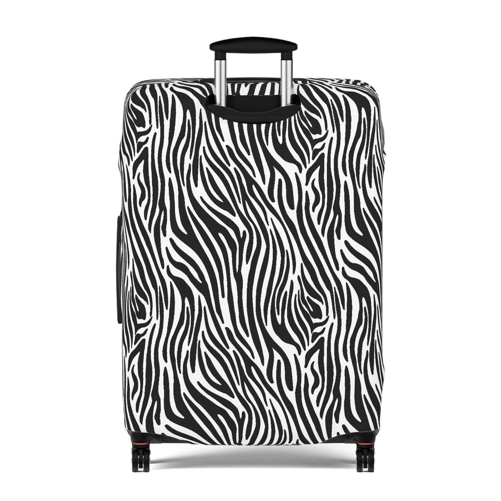 Zebra Print Black and White Luggage Cover