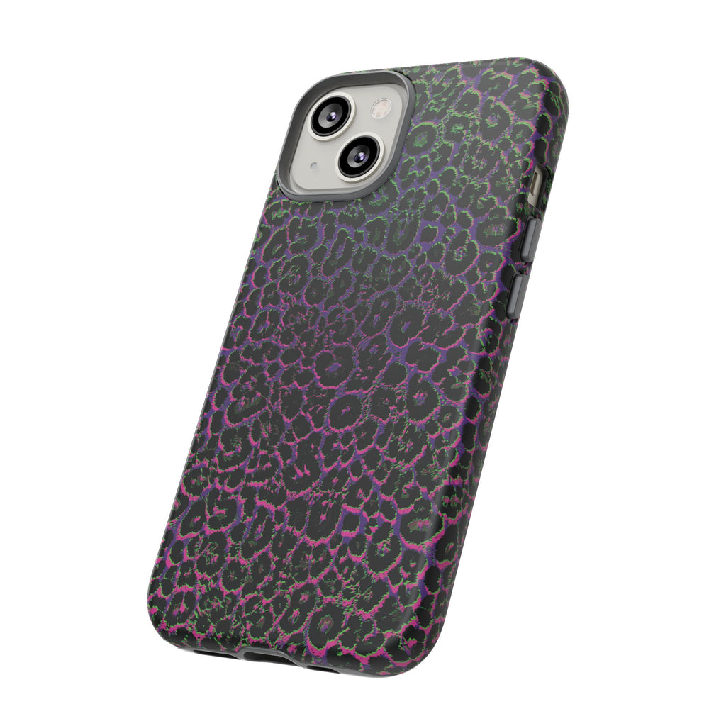 Colorful Leopard Tough Phone Case for iPhone, Galaxy, or Google Pixel
