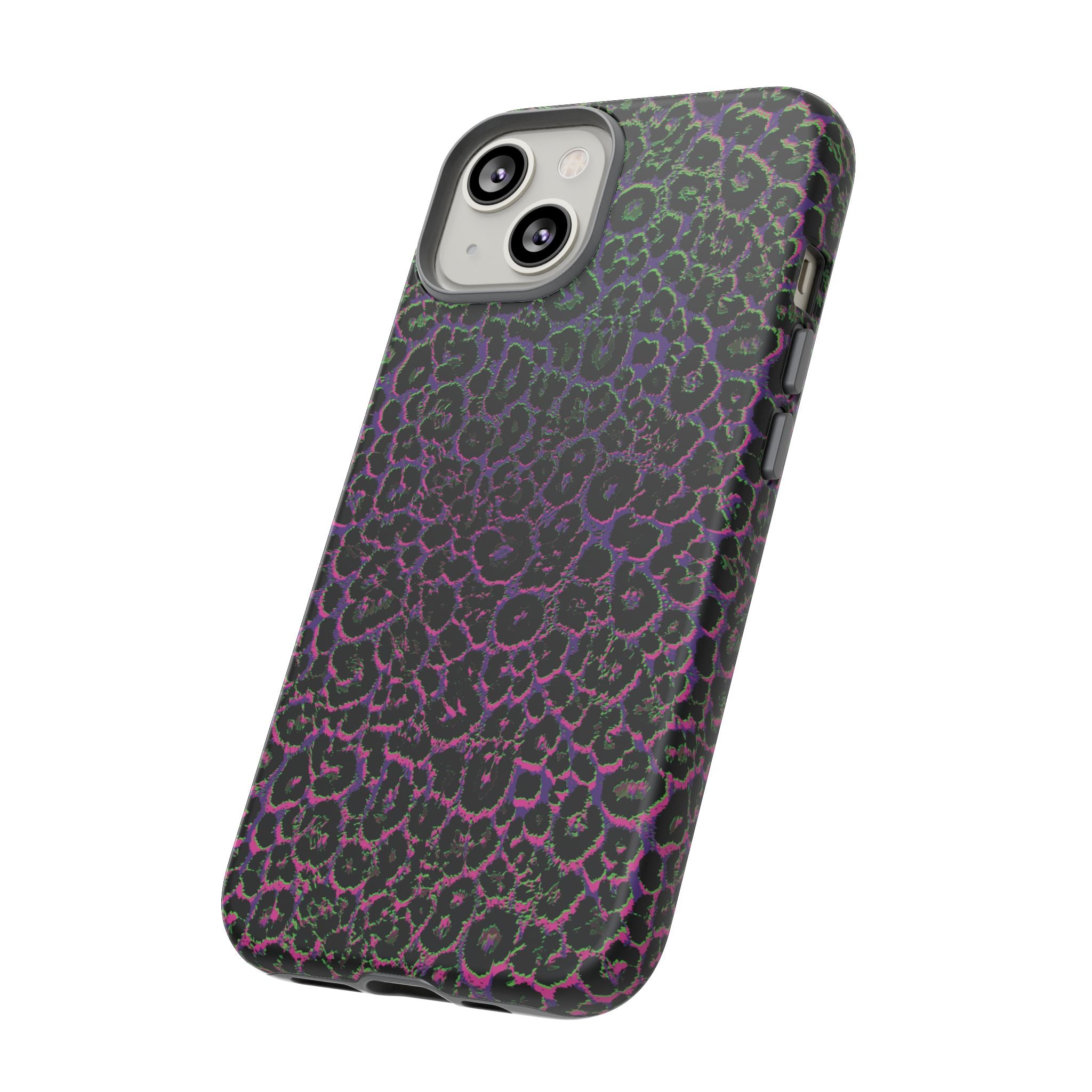 Colorful Leopard Tough Phone Case for iPhone, Galaxy, or Google Pixel