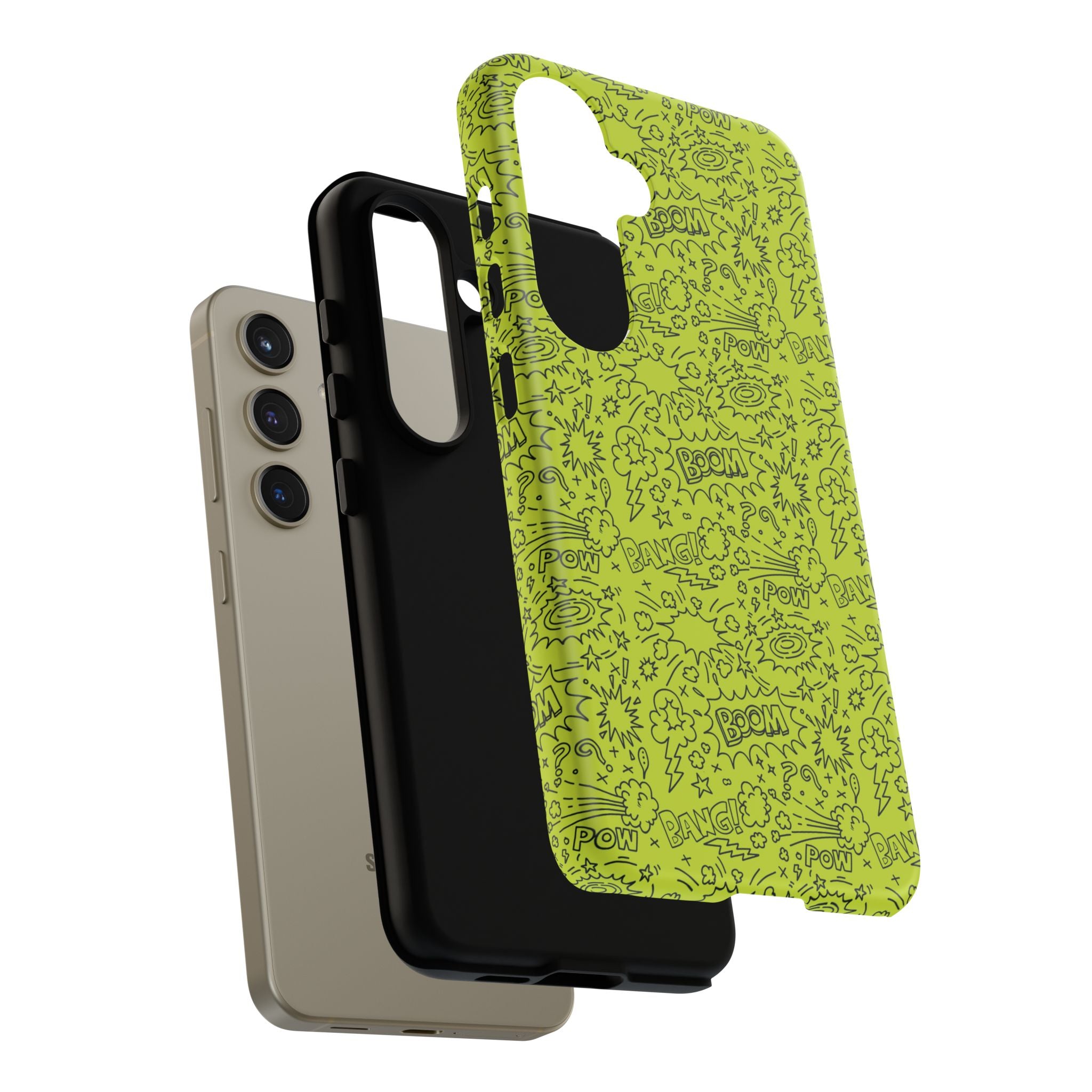 Neon Lime Wow Tough Case for iPhone, Galaxy, or Google Pixel