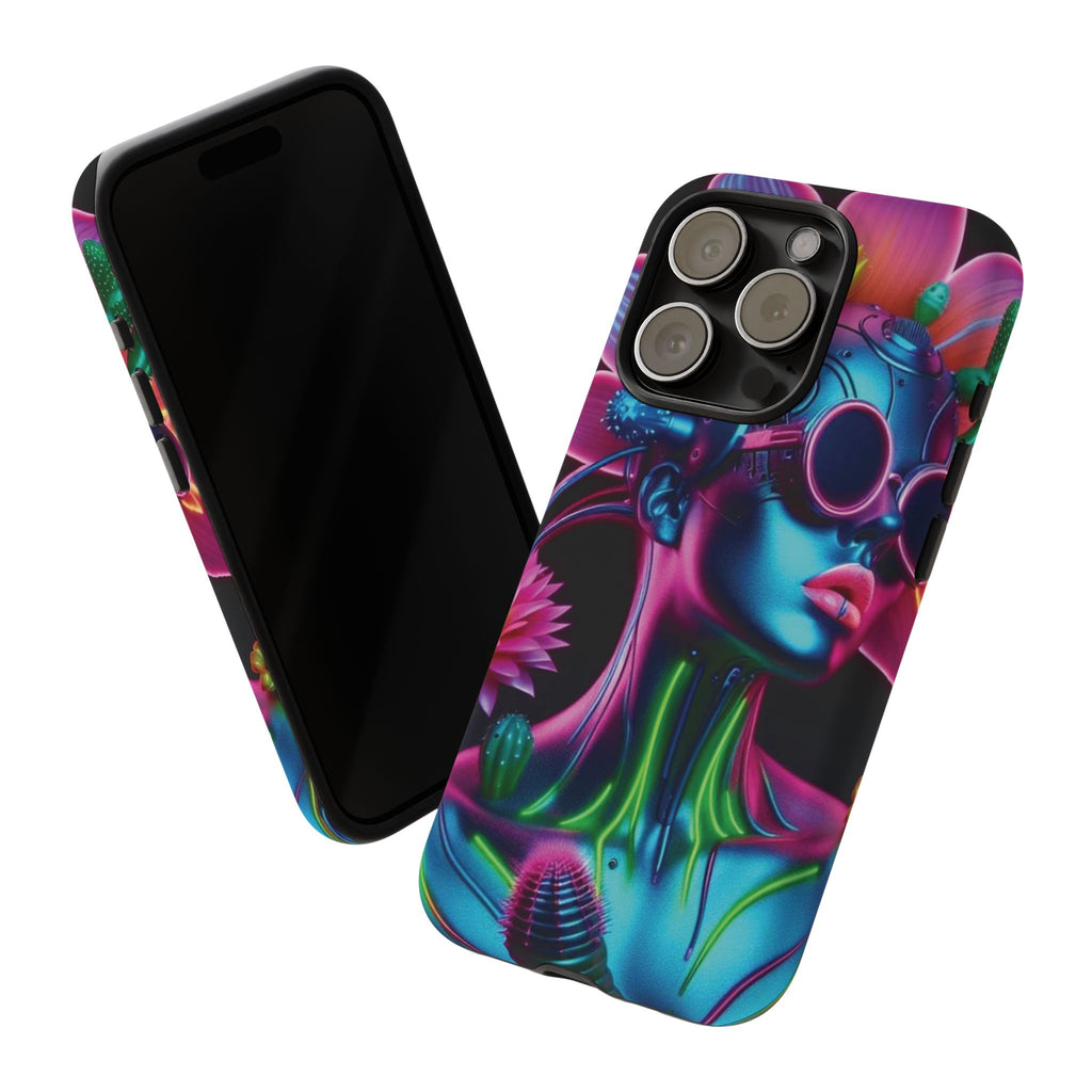 Neon Androgen Cactus Flower Tough Phone Case for iPhone, Galaxy, or Google Pixel