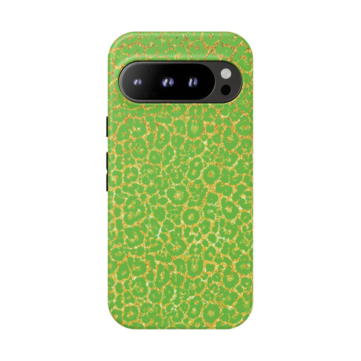 Neon Green Gold Leopard Tough Phone Case iPhone, Galaxy, or Google Pixel