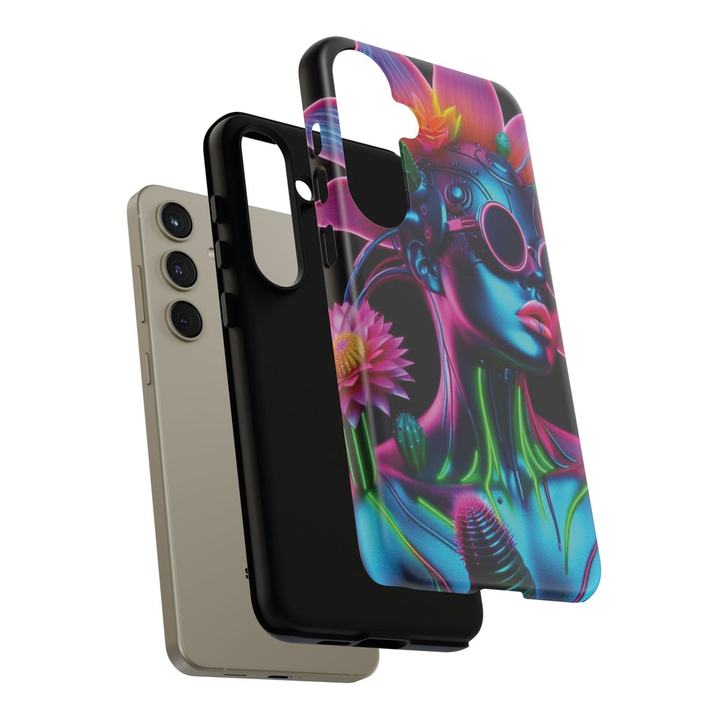 Neon Androgen Cactus Flower Tough Phone Case for iPhone, Galaxy, or Google Pixel