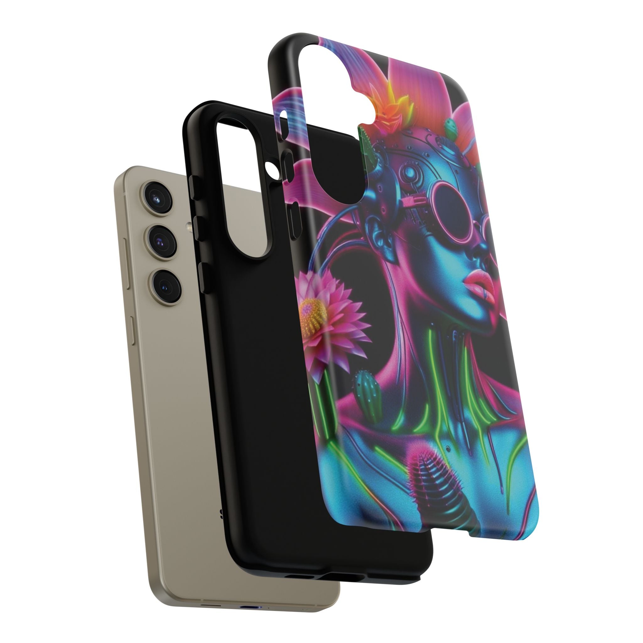 Neon Androgen Cactus Flower Tough Phone Case for iPhone, Galaxy, or Google Pixel