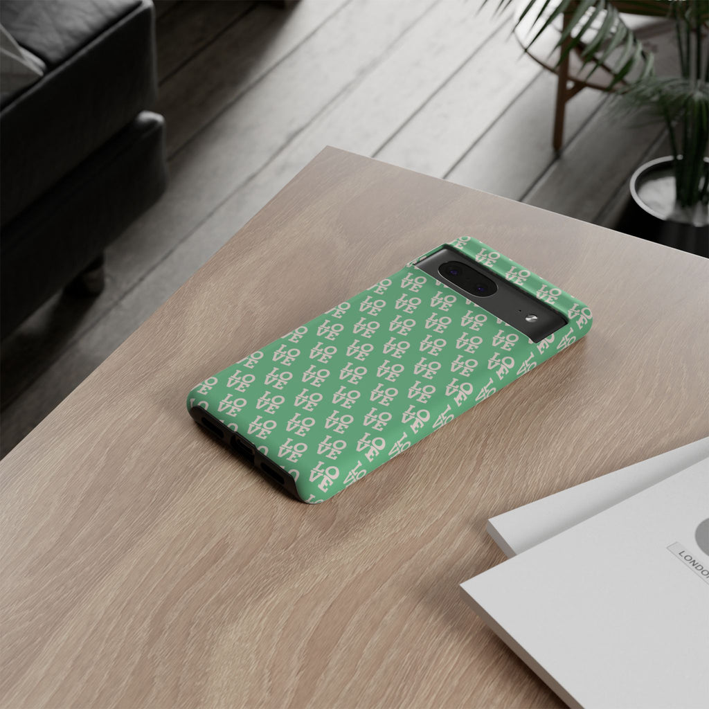 LOVE Aqua Tough Phone Case for iPhone, Galaxy, or Google Pixel