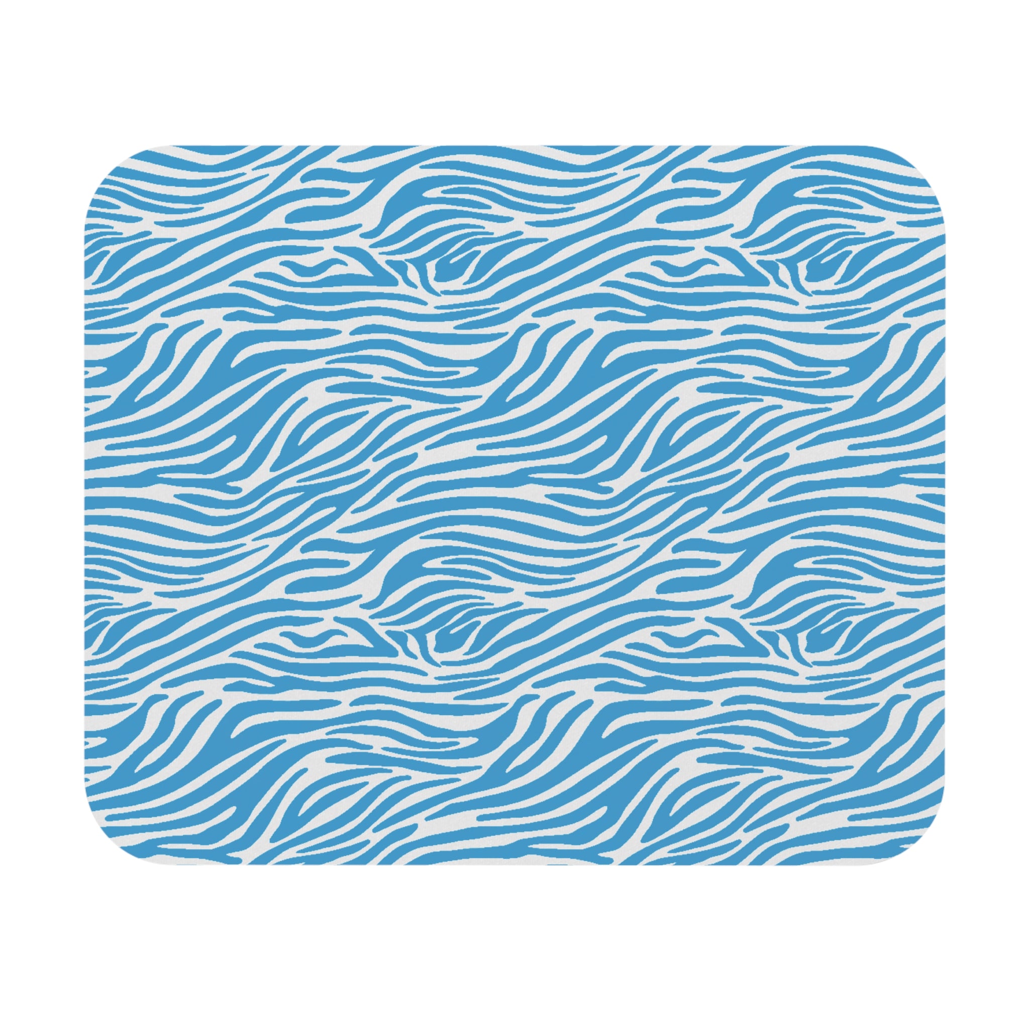 Blue Zebra Print Mouse Pad