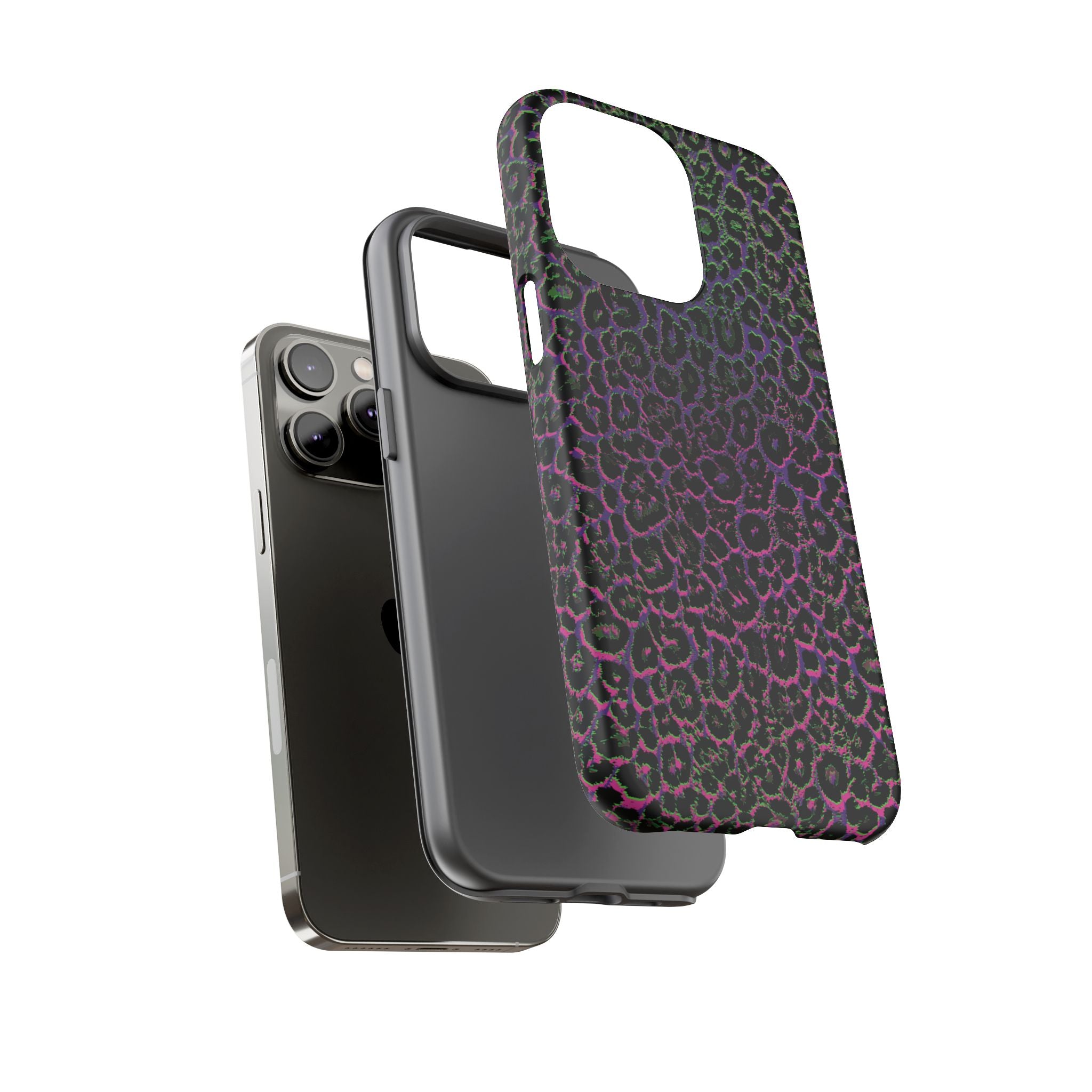 Colorful Leopard Tough Phone Case for iPhone, Galaxy, or Google Pixel