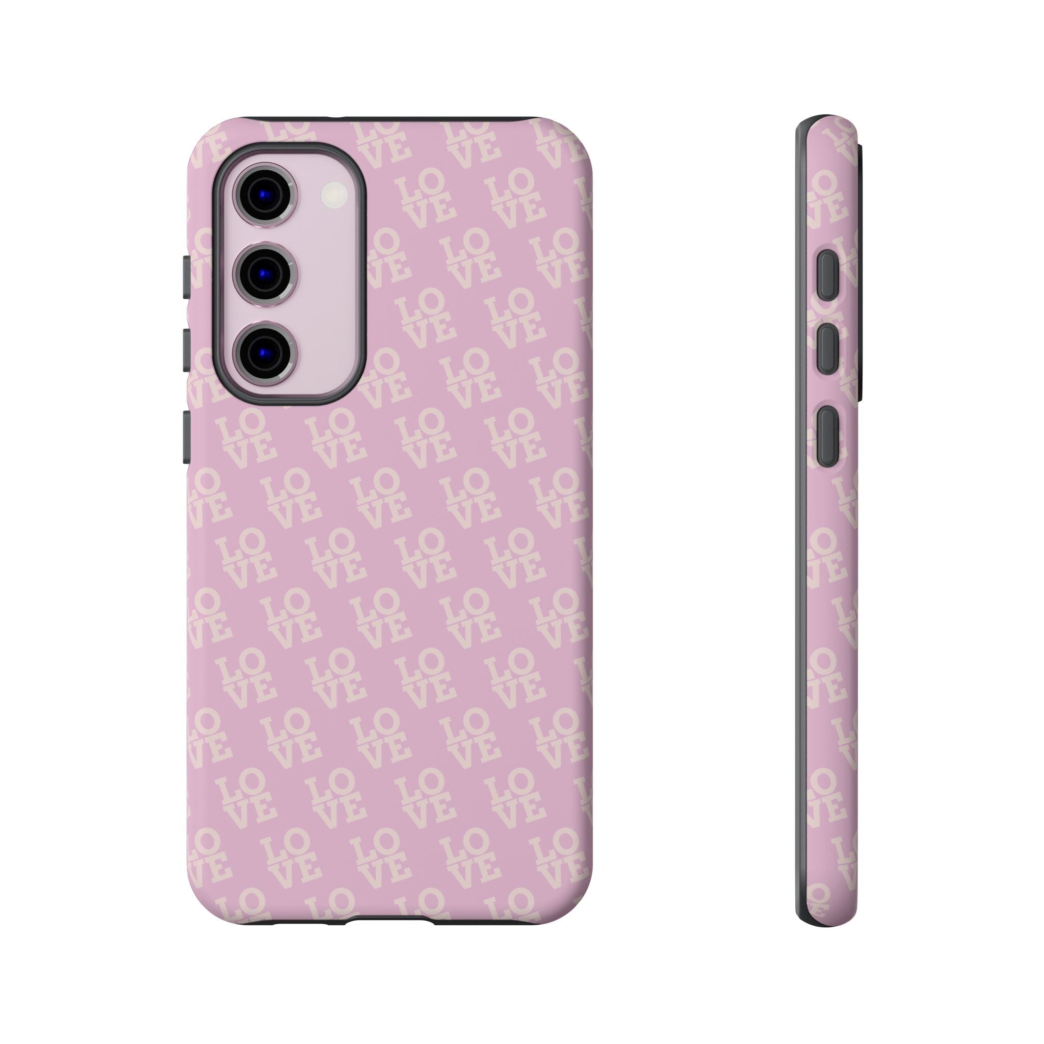 LOVE Pink Tough Phone Case for iPhone, Galaxy, or Google Pixel