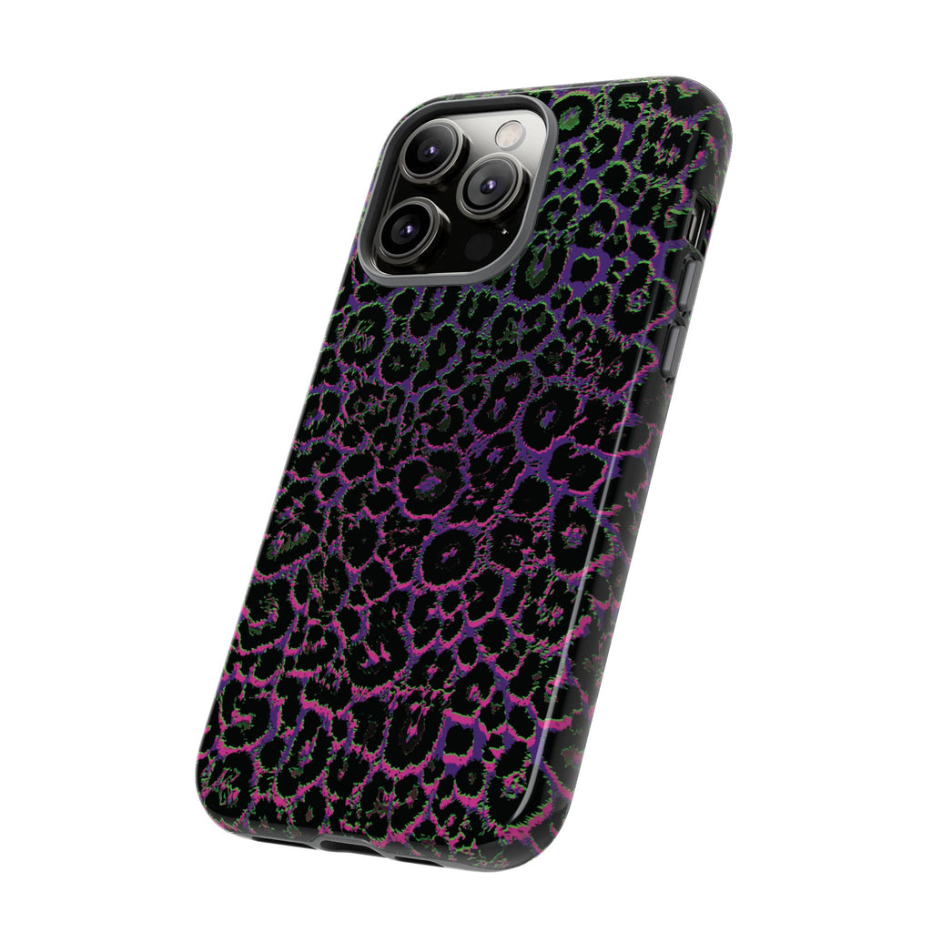 Colorful Leopard Tough Phone Case for iPhone, Galaxy, or Google Pixel