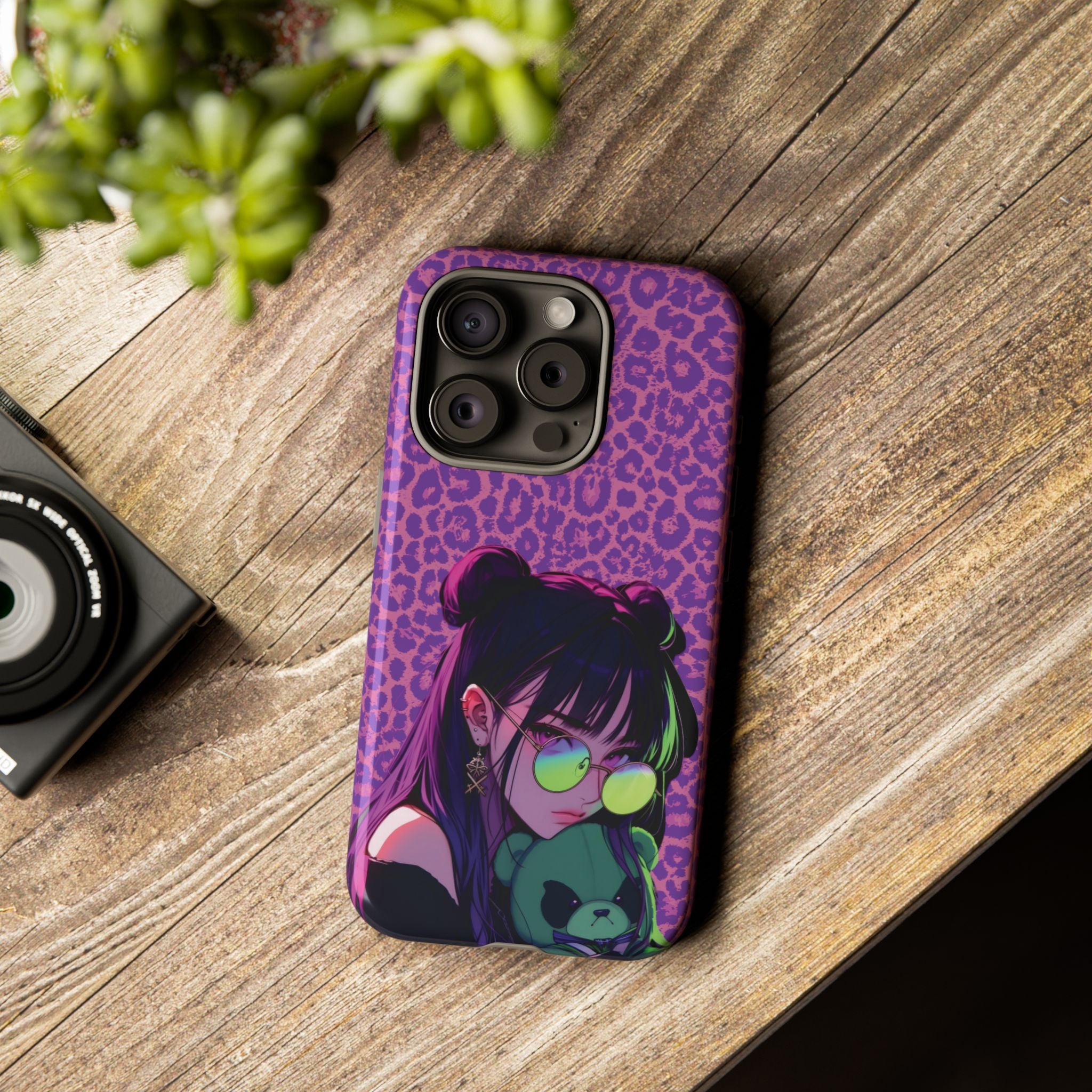 Purple Pink Leopard Kz iPhone, Galaxy and Google Tough Cases