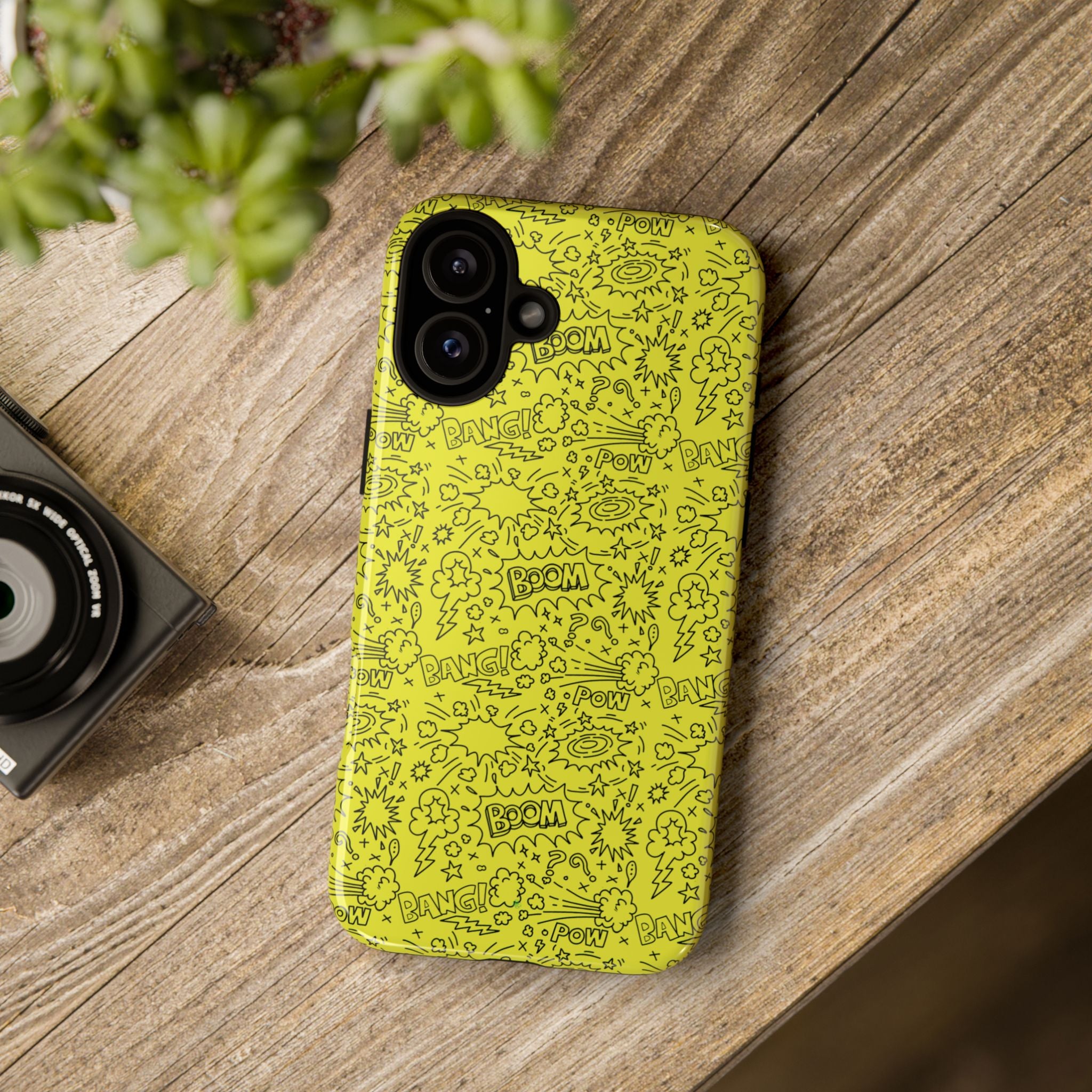 Neon Yellow Wow RG Tough Phone Case for iPhone, Galaxy, or Google Pixel