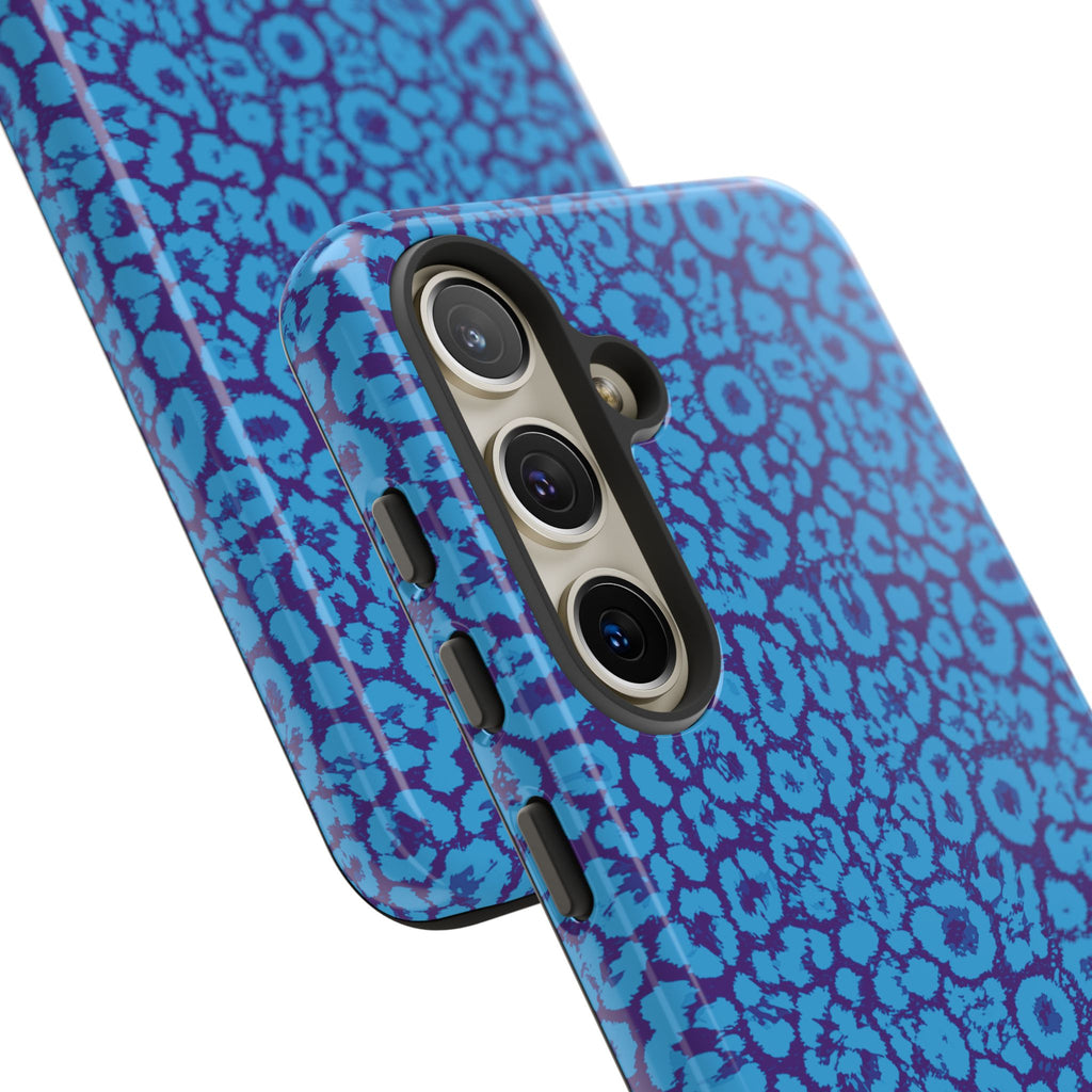 Blue Purple Leopard Tough Phone Case iPhone, Galaxy, or Google Pixel