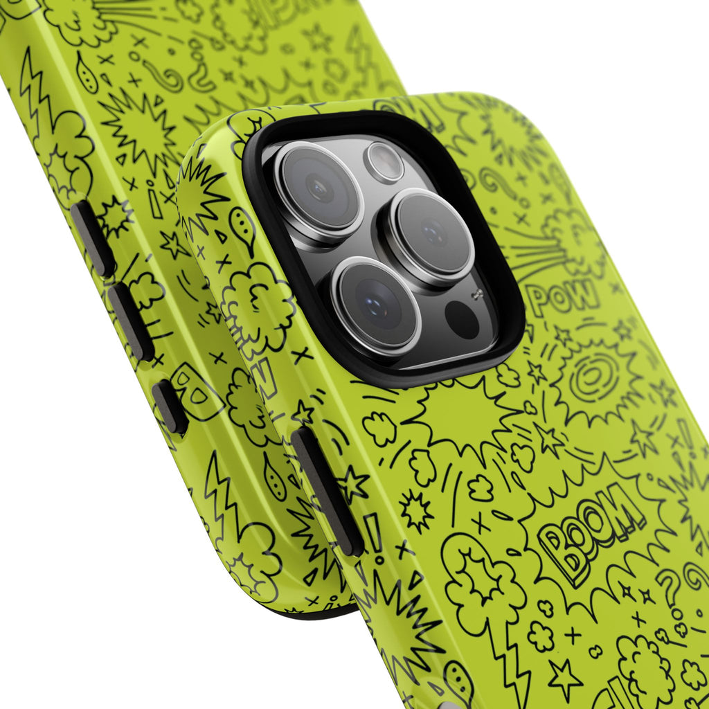 Neon Lime Wow Tough Case for iPhone, Galaxy, or Google Pixel