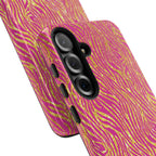 Pink Gold Zebra Print Tough Case for iPhone, Galaxy, or Google Pixel