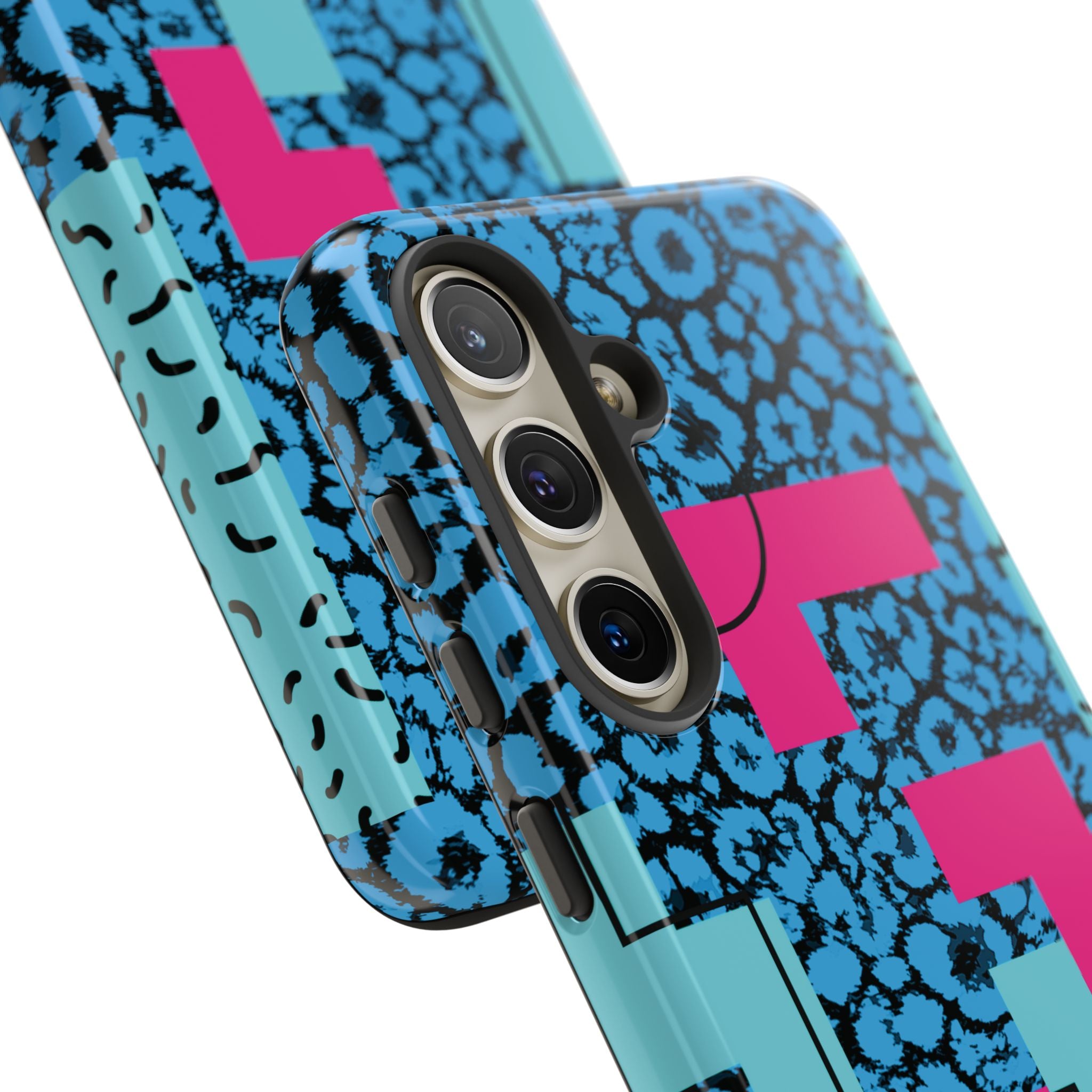 LOVE Blue Leopard 80s Vibe Tough Case for iPhone, Galaxy, or Google Pixel