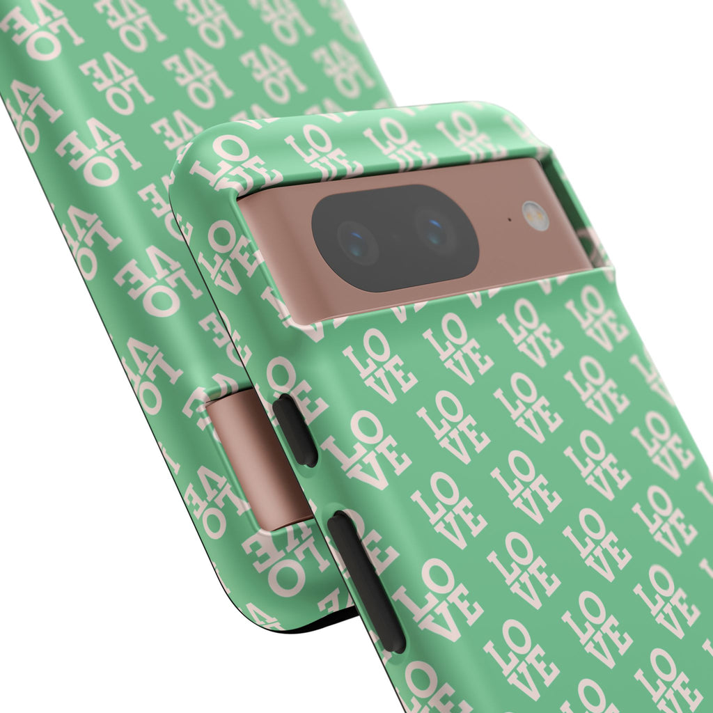 LOVE Aqua Tough Phone Case for iPhone, Galaxy, or Google Pixel