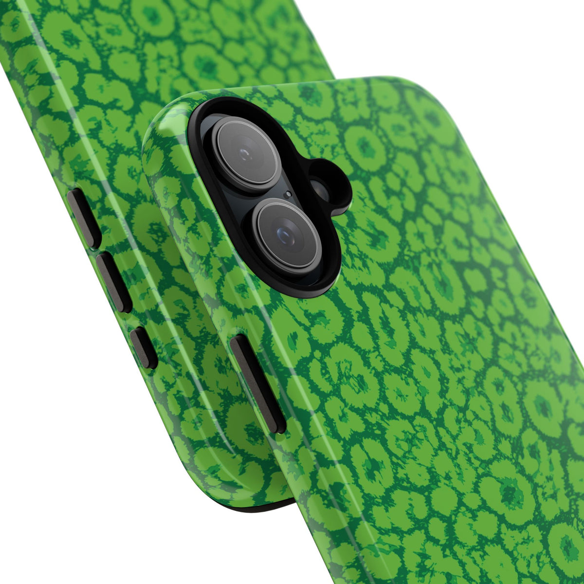 Neon Green Leopard Tough Phone Case for iPhone, Galaxy, or Google Pixel