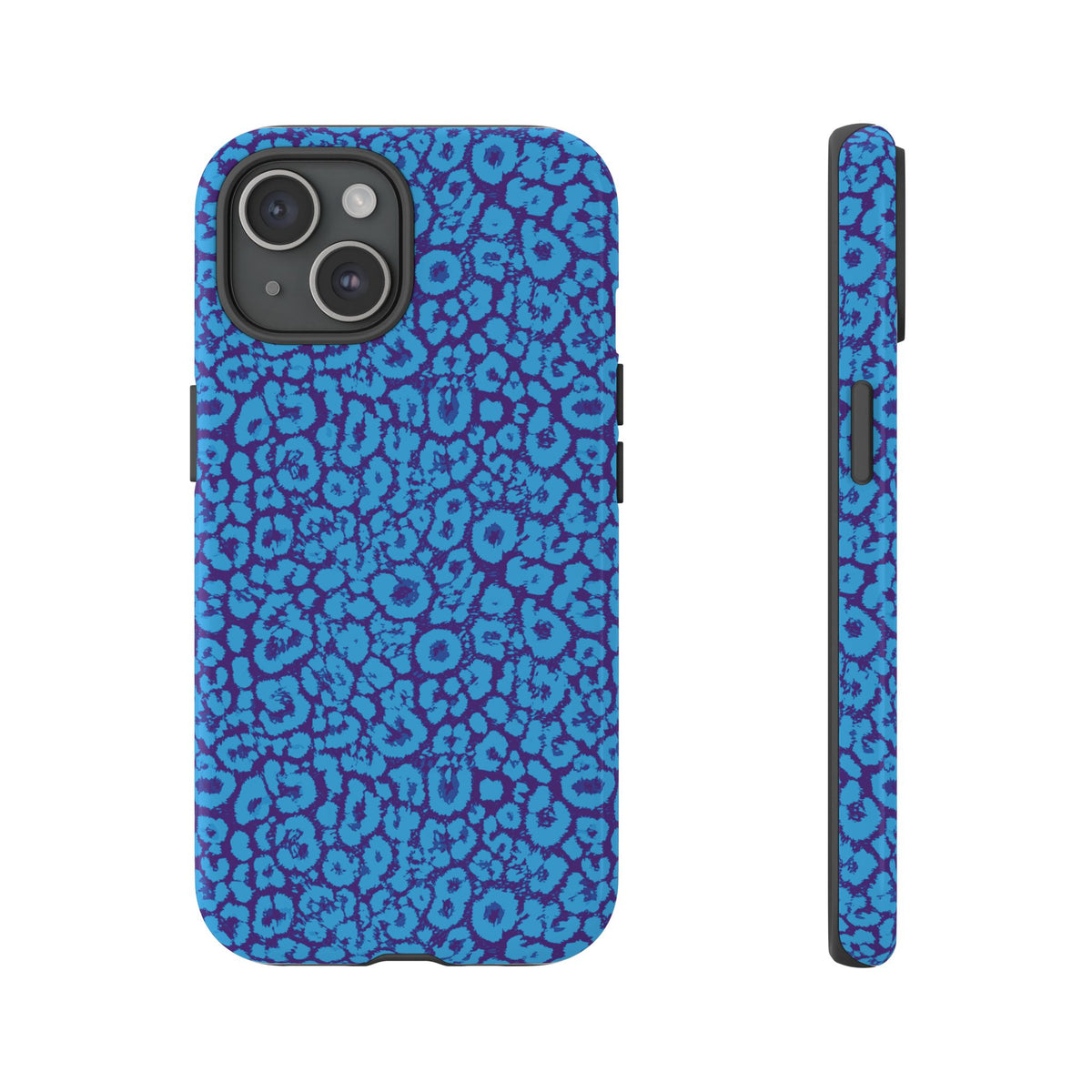 Blue Purple Leopard Tough Phone Case iPhone, Galaxy, or Google Pixel