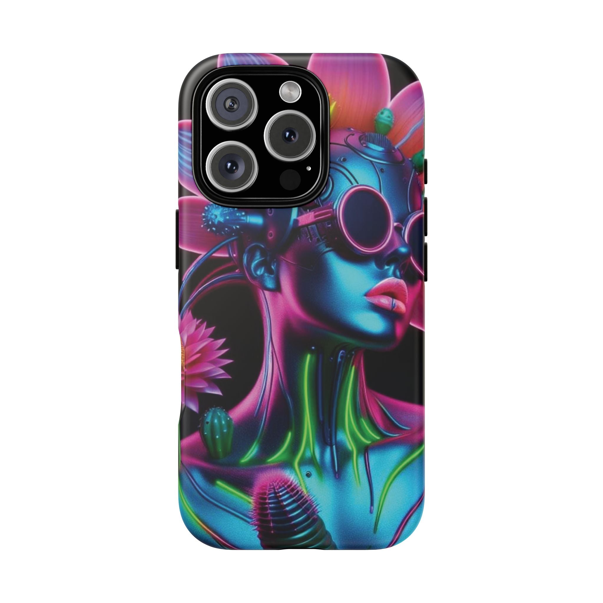 Neon Androgen Cactus Flower Tough Phone Case for iPhone, Galaxy, or Google Pixel