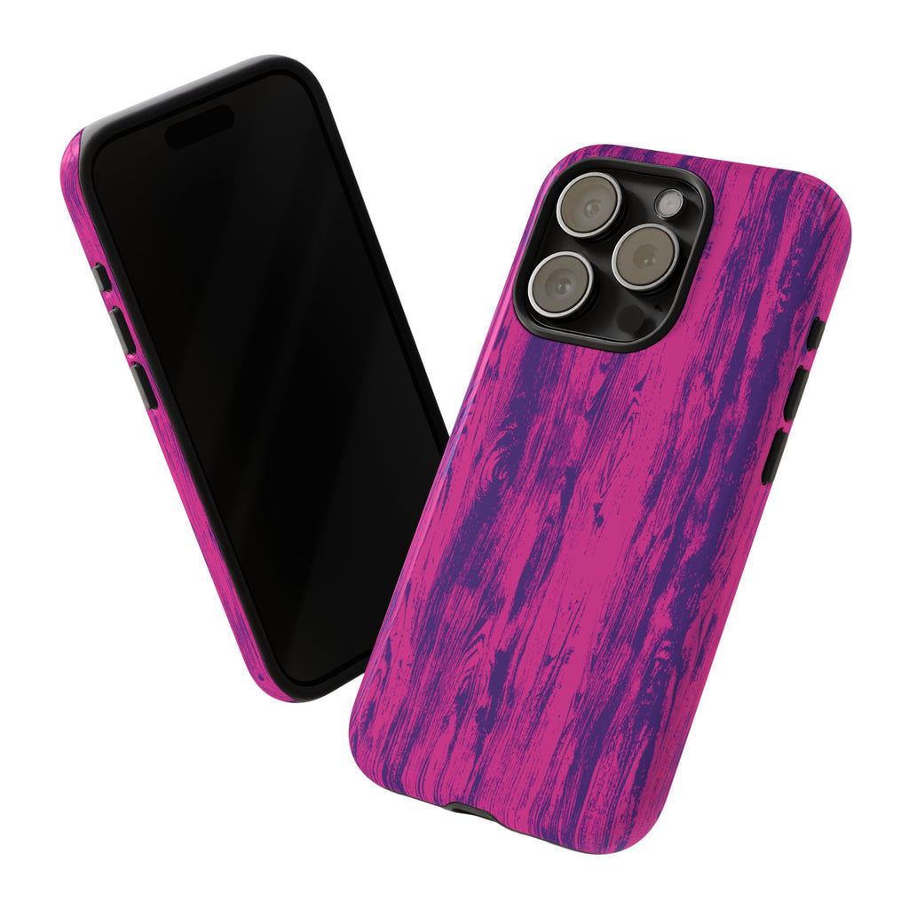 Pink Purple Wood Tough Phone Case iPhone, Galaxy, or Google Pixel