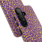 Purple Gold Leopard Tough Phone Case for iPhone, Galaxy, or Google Pixel