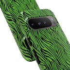 Neon Green Zebra Tough Phone Case iPhone, Galaxy, or Google Pixel